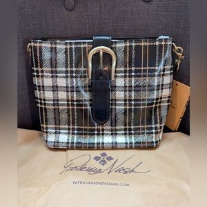 Patricia Nash Black and White Plaid Crossbody Bag